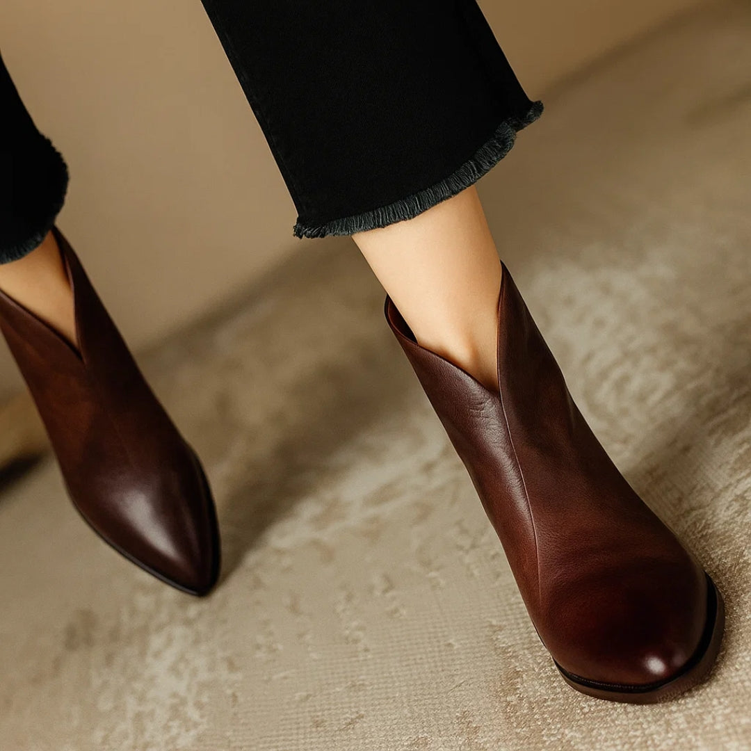 Christina™ | Luxuriöse Stiefeletten mit niedrigem Absatz