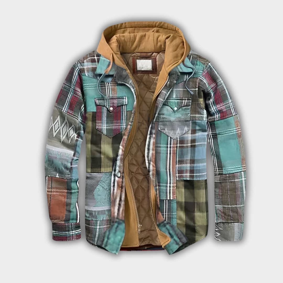 Luna Moda | Ciepły patchworkowy płaszcz