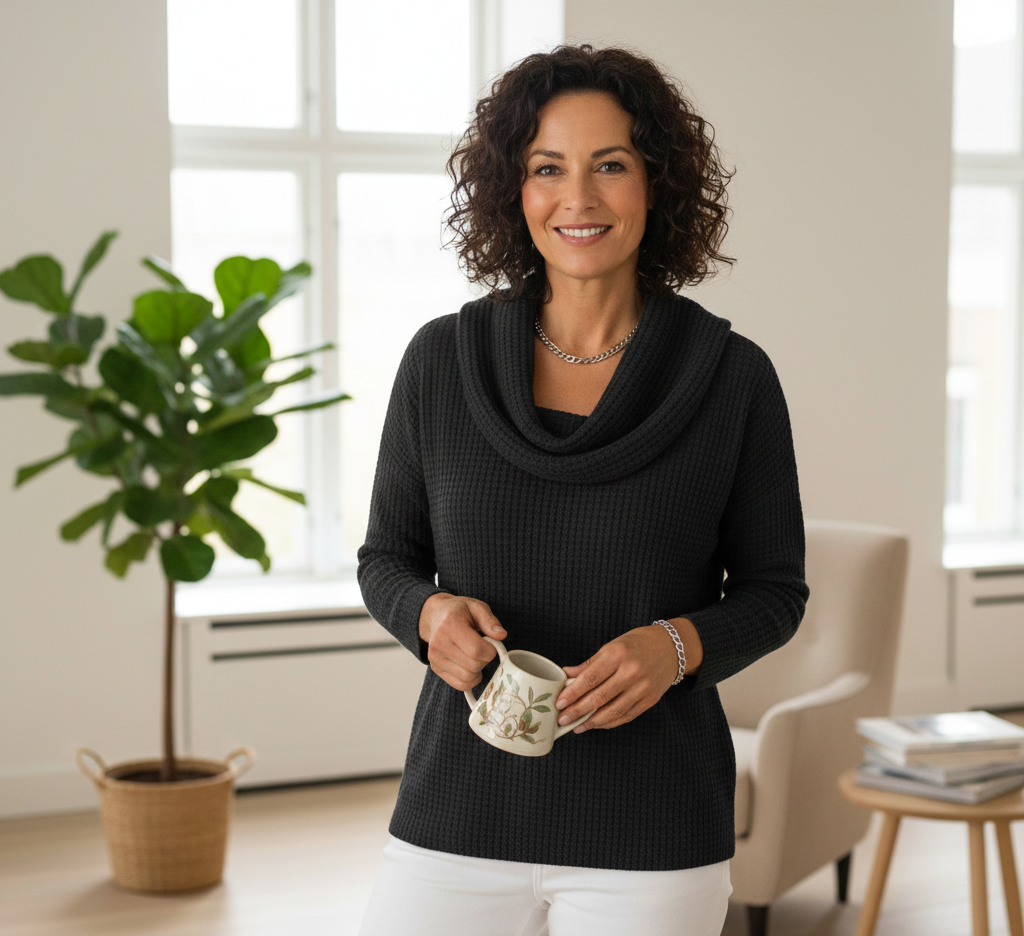 Amber™ | Warmer Pullover mit elegantem Wasserfallausschnitt