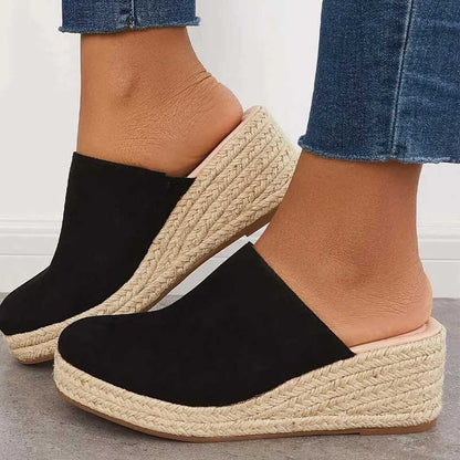 Marga™ | Elegante Sandaletten mit geflochtenem Keilabsatz